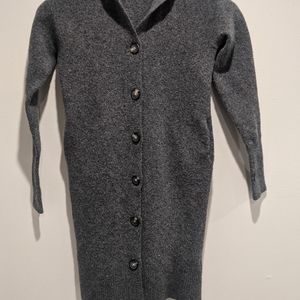Everlane Gray Button Up Cardigan with Hood